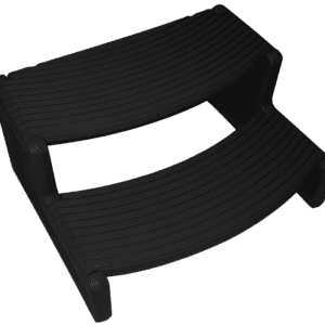 Confer Plastics Handi-Step Spa Steps in Black on a white background.